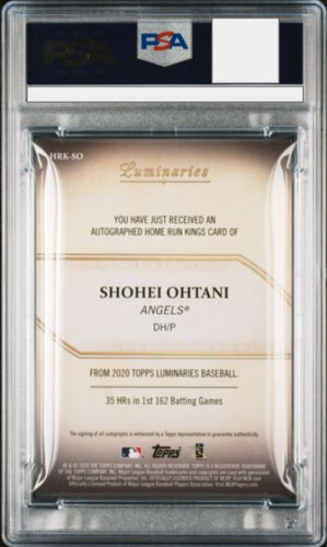 PSA 9 Shohei Ohtani Auto 2020 Topps Luminaries Home Run Kings Red /10 MLB Card view 2