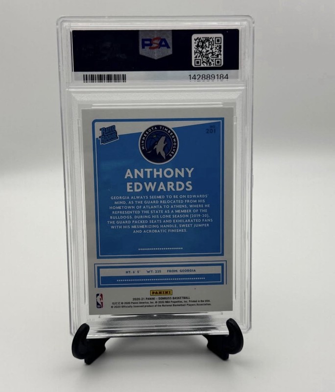 2020-21 Panini Donruss - Rated Rookies Anthony Edwards #201 Yellow Flood (RC) view 2