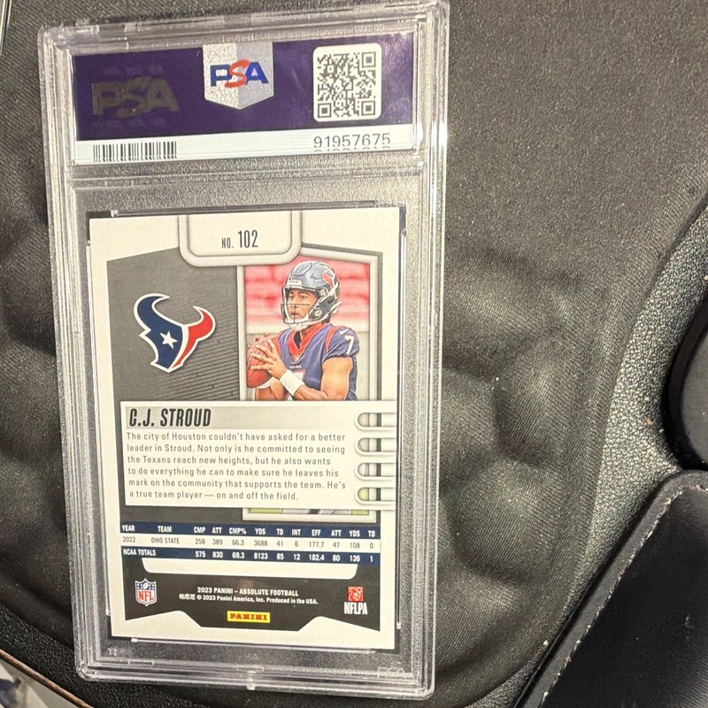 Panini 2023 Absolute Rookies C.J. Stroud Houston Texans #102 RC PSA 10 view 2