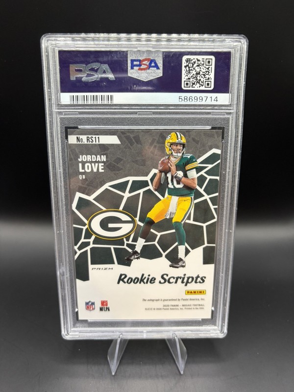 2020 Panini Mosaic - Rookie Scripts Jordan Love #RS11 (AU, RC) PSA 10 view 2