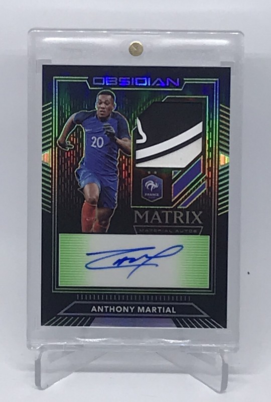 2019-20  Panini Obsidian Soccer Anthony Martial Match Worn Patch And Auto #9/20