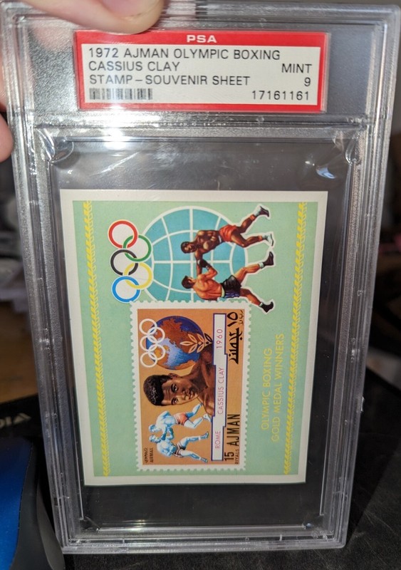 1972 Ajman Olympic Boxing Stamp Sheet Cassius Clay PSA 9 POP 20 Muhammad Ali 1^