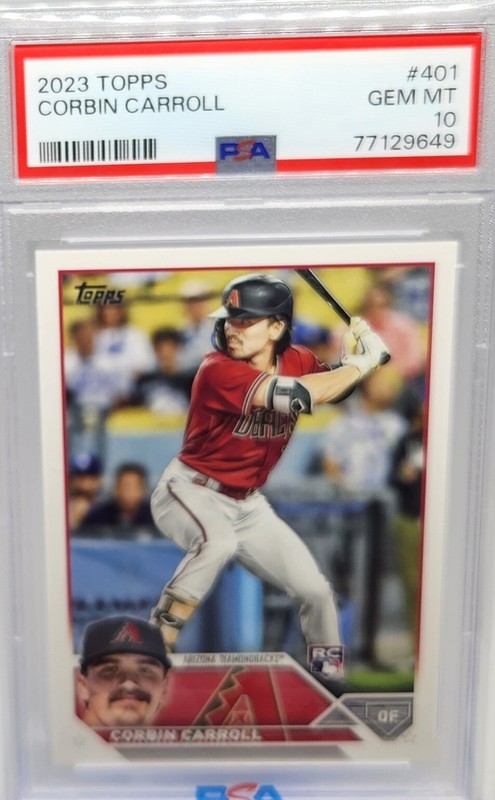 2023 Topps CORBIN CARROLL RC Rookie 1988 card #2T885 PSA graded GEM MINT 10