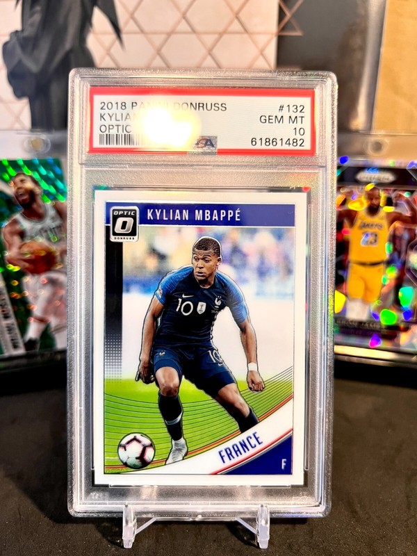 ⭐️ KYLIAN MBAPPE 2018 PANINI DONRUSS OPTIC #132 PSA 10 GEM MINT GRADED CARD 🔥