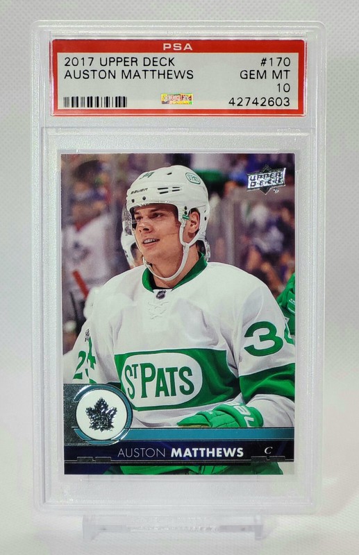 2017-18 Upper Deck Series 1 Auston Matthews #170 PSA 10 GEM MT St. Pats 🍀 view 1