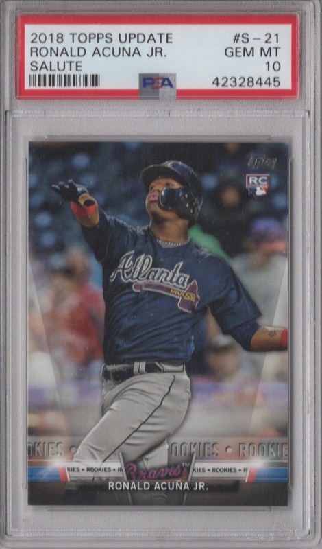 Ronald Acuna Jr. 2018 Topps Update Salute PSA 10 Gem Mint Card Rookie RC #S21