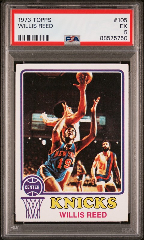 1973 TOPPS 105 WILLIS REED VINTAGE CARD PSA 5 LOW POP