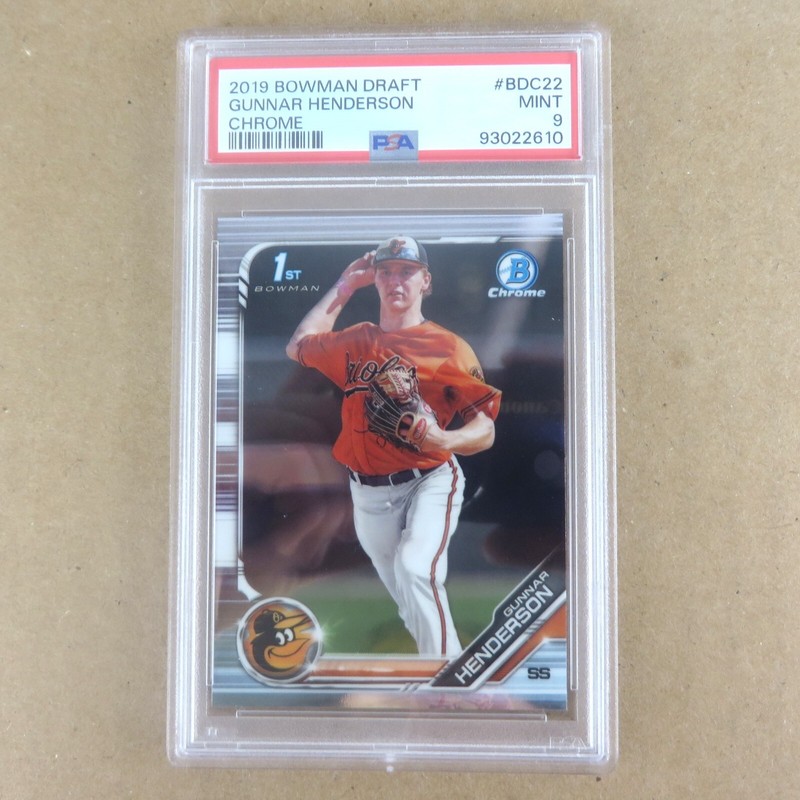 GUNNAR HENDERSON PSA 9 MINT 2019 1st Bowman Chrome Draft #BDC-22 Rookie Orioles view 2