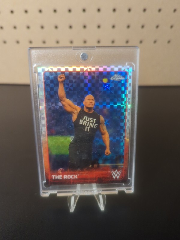THE ROCK DWAYNE JOHNSON 2015 TOPPS CHROME X-FRACTOR #57 WWE