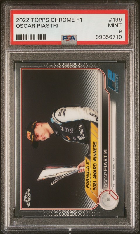 2022 TOPPS CHROME FORMULA 1 #199 OSCAR PIASTRI PSA 9 ROOKIE CARD RC MCLAREN