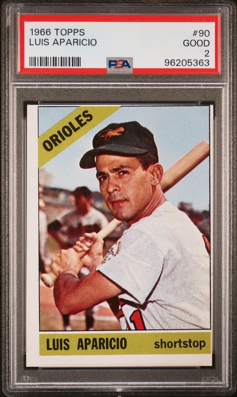 1966 TOPPS #90 LUIS APARICIO PSA 2 CHICAGO WHITE SOX HOF VINTAGE BASEBALL CARD