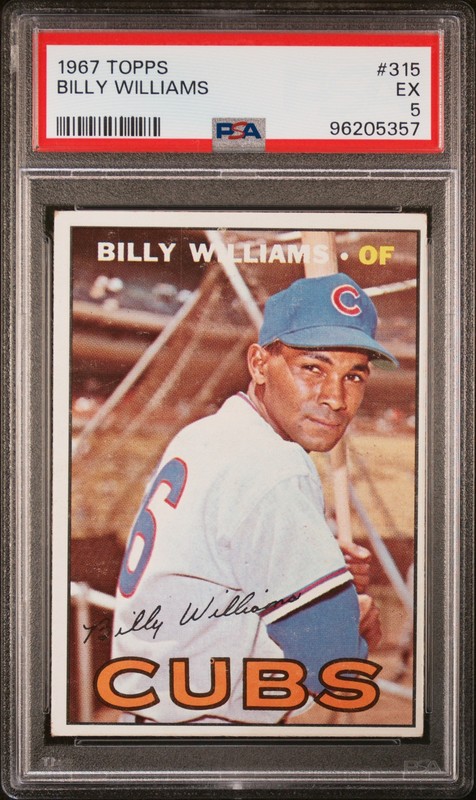 1967 TOPPS #315 BILLY WILLIAMS PSA 5 CHICAGO CUBS VINTAGE BASEBALL CARD