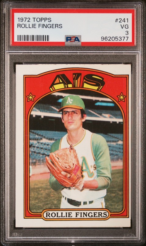 1972 TOPPS #241 ROLLIE FINGERS PSA 3 OAKLAND ATHLETICS HOF VINTAGE BASEBALL CARD