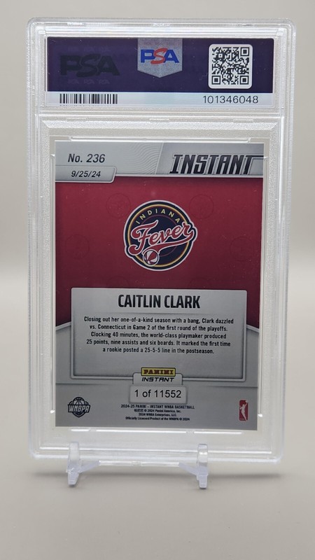 2024 Panini Instant WNBA Caitlin Clark #236 - PSA 10 GEM MT ROOKIE view 2