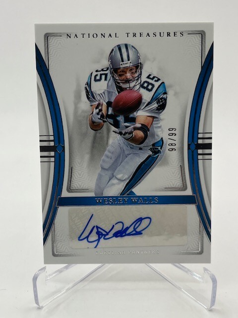 2023 NATIONAL TREASURES WESLEY WALLS AUTO #D 98/99 SP PANTHERS