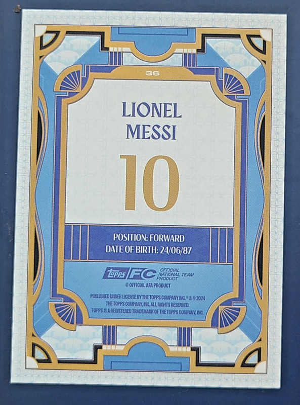 Lionel Messi 2024-25 Topps Argentina Team Set #36 Base view 2