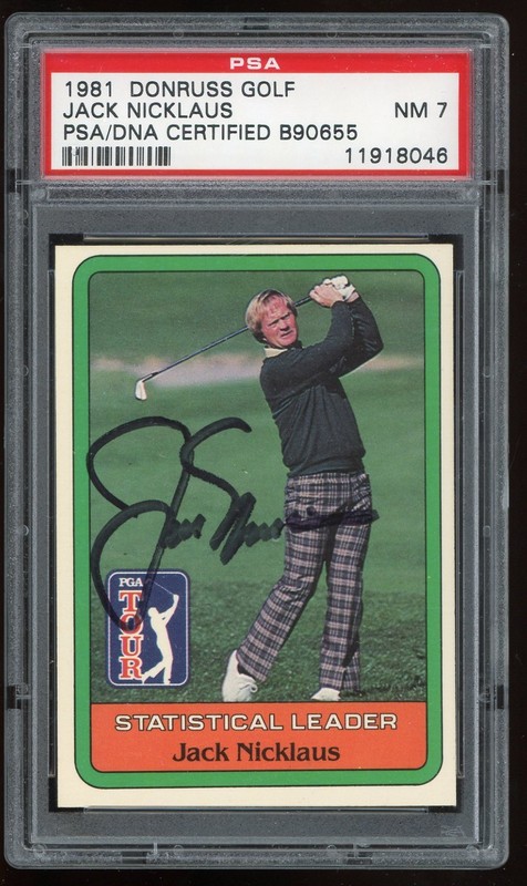 1981 Donruss Stat Leader Jack Nicklaus Auto Signed Rookie Card NM PSA/DNA