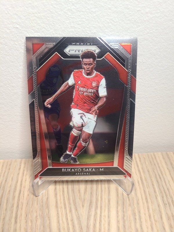 Bukayo Saka RC 2020-21 Panini Prizm EPL Base ROOKIE ARSENAL ENGLAND view 1