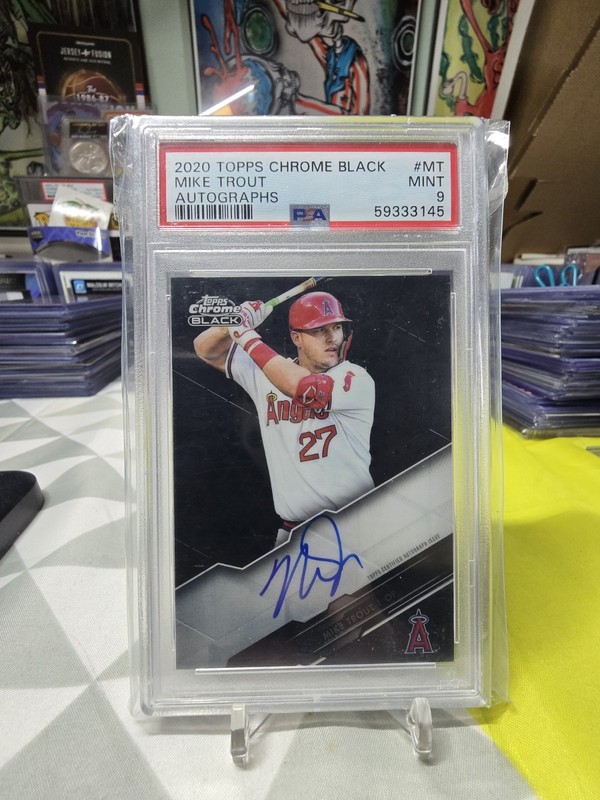 2020 Topps Chrome Mike Trout Auto #CBA-MT Los Angeles Angels PSA 9