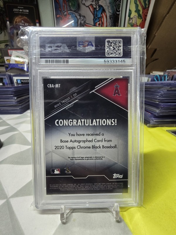 2020 Topps Chrome Mike Trout Auto #CBA-MT Los Angeles Angels PSA 9 view 2