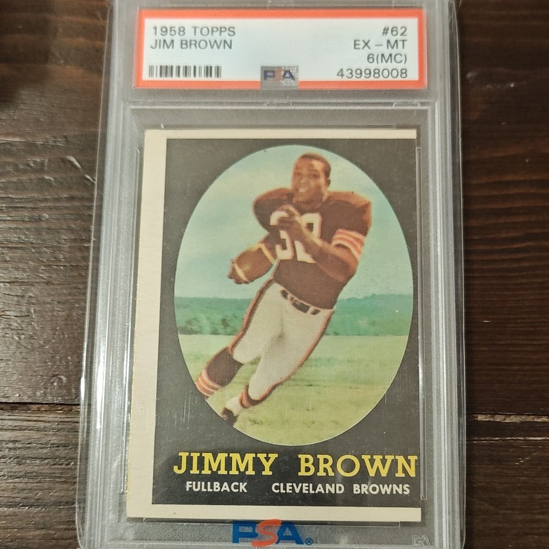 1958 Topps #62 Jimmy Jim Brown Rookie Card PSA 6