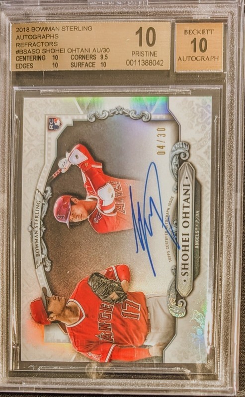 2018 Bowman Chrome Sterling Shohei Ohtani RC Rookie Auto Ref /30 BGS 10 PRISTINE
