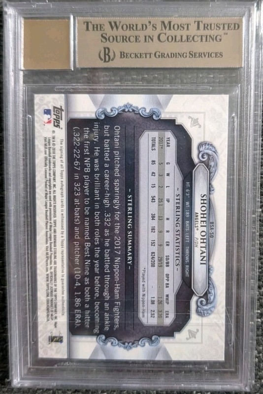 2018 Bowman Chrome Sterling Shohei Ohtani RC Rookie Auto Ref /30 BGS 10 PRISTINE view 2