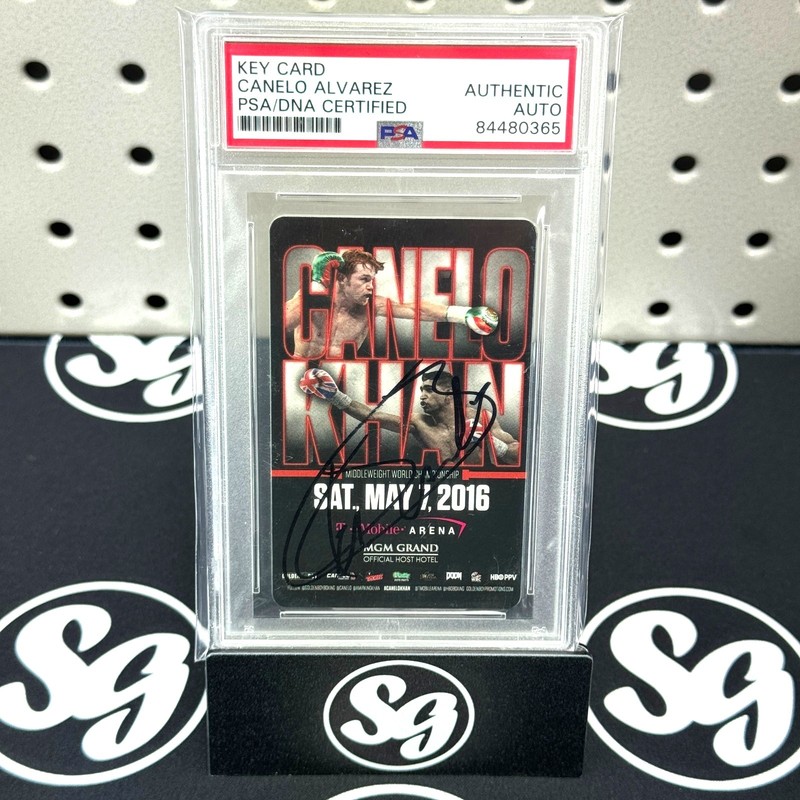 CANELO ALVAREZ Autographed "Canelo vs. Khan" MGM Grand Key Card PSA Auto Rare