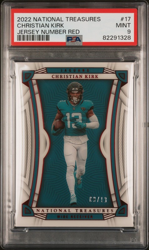 2022 Panini National Treasures #17 Christian Kirk Jersey Number Red PSA 9 #/13