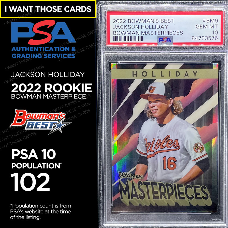 Jackson Holliday ROOKIE  PSA 10  2022 BOWMAN 1st Year