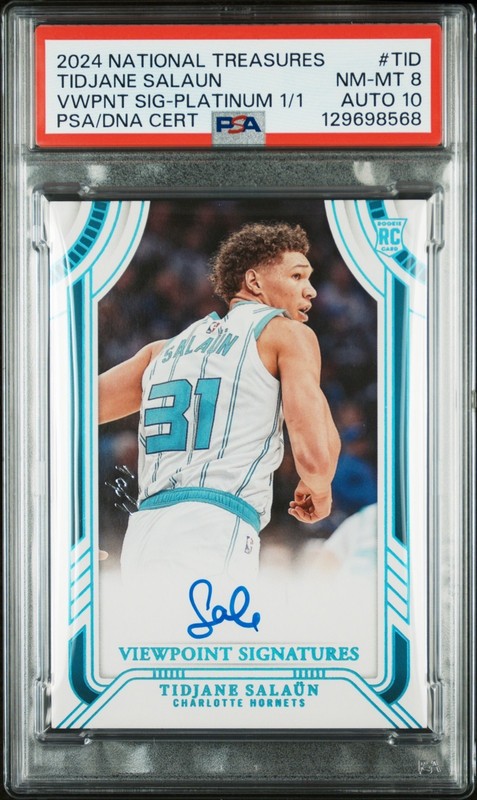 2024 Panini National Treasures - Tidjane Salaun - Viewpoints 1/1 - PSA 8 Auto 10
