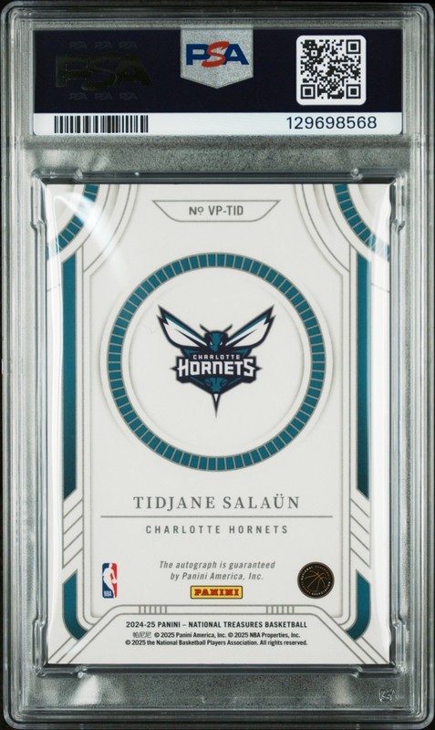 2024 Panini National Treasures - Tidjane Salaun - Viewpoints 1/1 - PSA 8 Auto 10 view 2