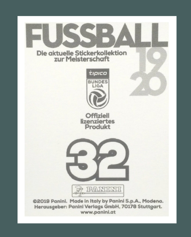 STICKER PANINI 2019/20 DANNI HAALAND ROOKIE #32 SILVER GREY ANASTATIC REPRINT view 2