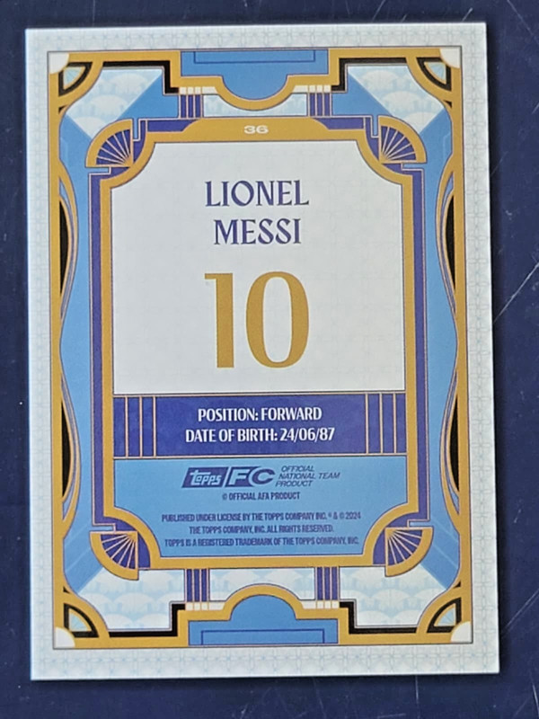 2024 Topps Argentina Team Set Lionel Messi #36 Pink Tango Refractor #93/99 view 2