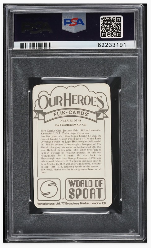 1979 🥊 PSA-8 - Muhammad Ali - #3 Venorlandus Ltd. World of Sport Our Heroes view 2