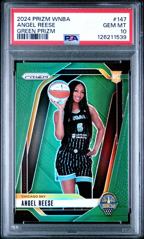 Angel Reese PSA 10 Rookie Card 2024 Panini Prizm WNBA #147 Green Prizm RC
