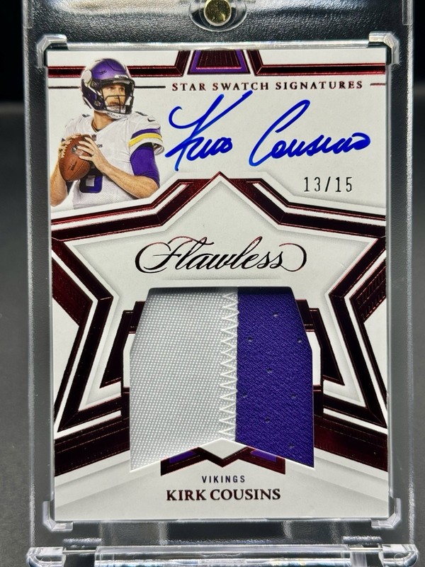 2022 Panini Flawless Kick Cousins 2 Color patch On Card Auto /15 Star Swatches