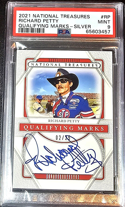 2021 NASCAR National Treasure SILVER AUTO /25  #QM-RP Richard Petty  PSA 9 1682