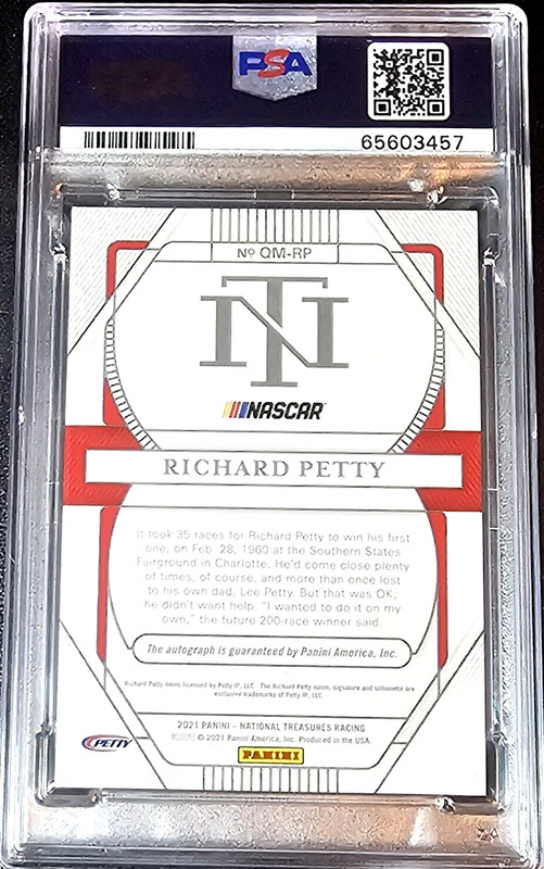 2021 NASCAR National Treasure SILVER AUTO /25  #QM-RP Richard Petty  PSA 9 1682 view 2