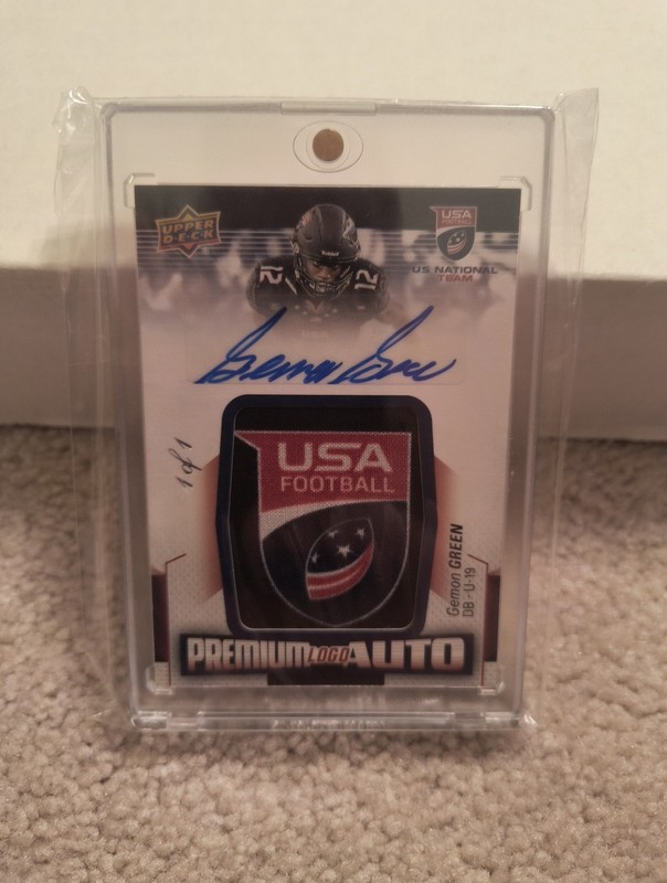 Gemon Green - 2018 USA Upper Deck Football 1/1 Auto - University Of Michigan