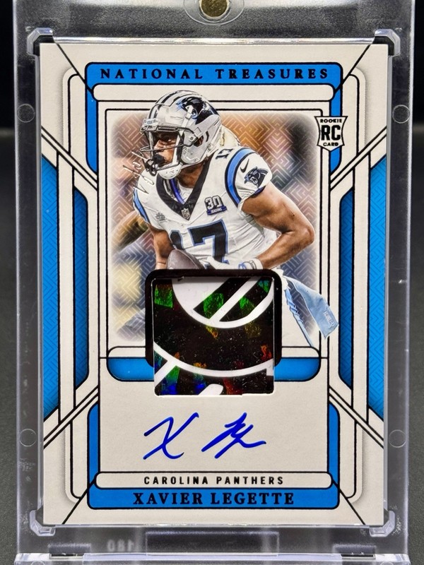2024 Panini National Treasures Xavier Legette Rookie Glove Patch Hard Auto 1/1
