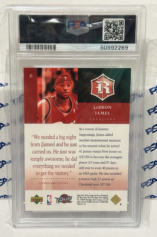 2004 Upper Deck Rivals LeBron James Gold Facsimile Auto PSA 9 🔥🔥🔥 Cavs #6 view 2