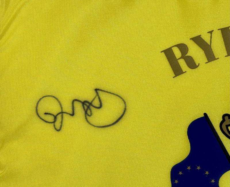Rory Mcilroy signed Ryder Cup Flag 2010 Celtic Manor golf Beckett loa view 2