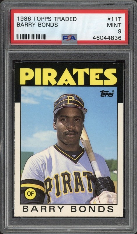1986 Topps Barry Bonds Rookie RC #111 PSA 9 Mint Pittsburgh Pirates