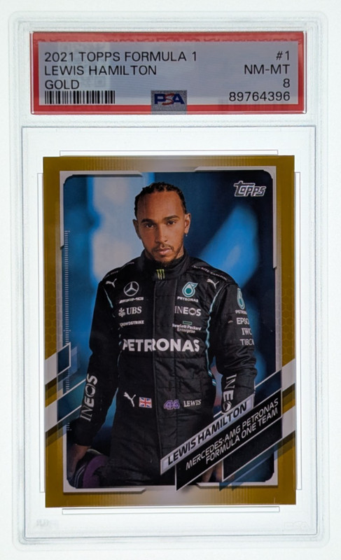 2021 Topps Formula 1 F1 Lewis Hamilton Gold /50 #1 PSA 8