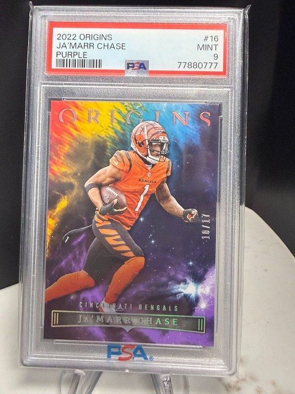 2022 Panini Origins - Purple #16 Ja'Marr Chase /17 PSA 9 - LOW POP Prizm SP