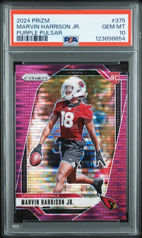2024 Panini Prizm - Marvin Harrison Jr. #375 Purple Pulsar Prizm (RC) PSA 10