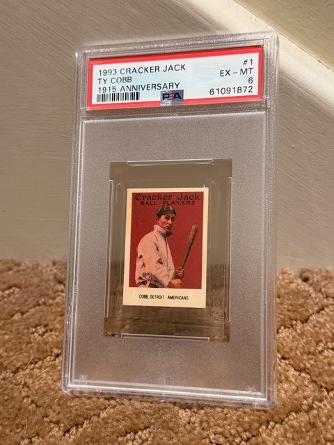 1993 Cracker Jack Ty Cobb 1915 Anniversary #1 Card PSA 6 NEW CLEAN CASE LOW POP