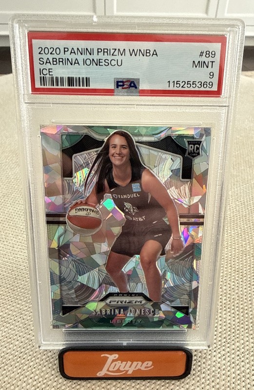 2020 Panini Prizm WNBA Sabrina Ionescu #89 Ice Prizm (RC) PSA 9 Mint