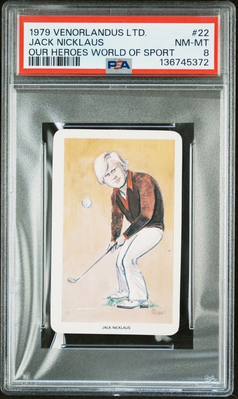 1979 VENORLANDUS LTD. OUR HEROES WORLD OF SPORT #22 JACK NICKLAUS PSA 8
